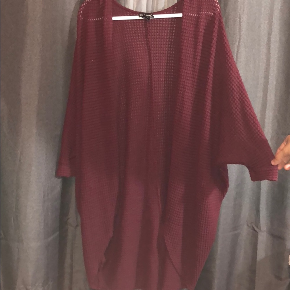 Long Maroon Cardigan
